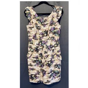 ModCloth Darling Pleated Front Sheath Summer Dress with Ruffles Size Medium